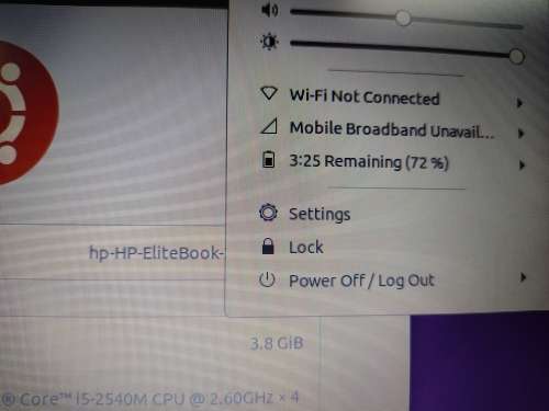 HP Elitebook 2560p Intel Core i5**4GB ram**OS Ubuntu**OS running from usb**160GB HDD**No DVD rom**