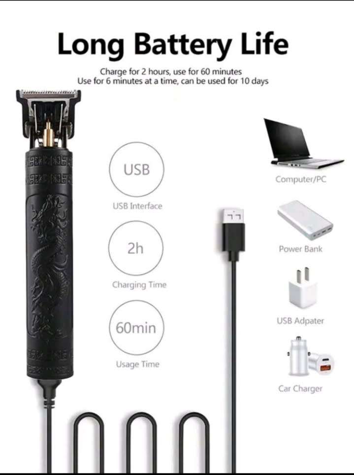 Black cordless hair trimmer