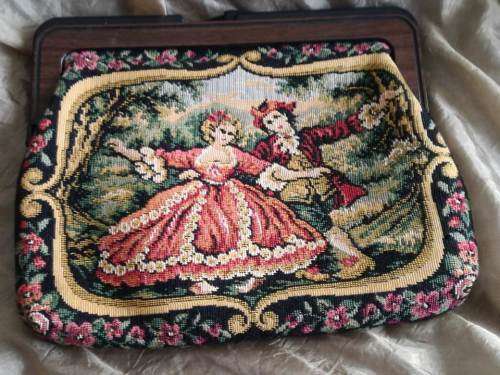 Vintage Tapestry Clutch Bag