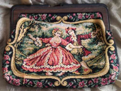 Vintage Tapestry Clutch Bag