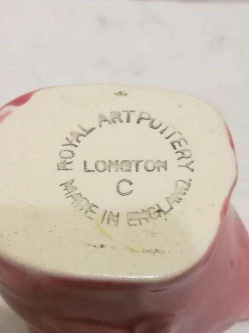 Vintage Royal Art Potteries Longton `C`  -   Pink Duck Egg  Holder