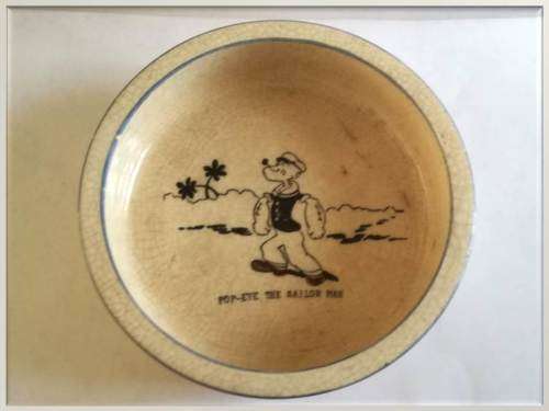 1930 - 1970`s `Popeye` Ceramic Bowl   With Pipe