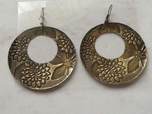 Green and Copper tone Hoops