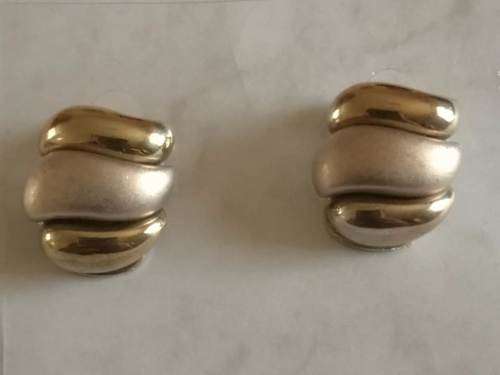 Clip On Gold and Silver Tone Earrings