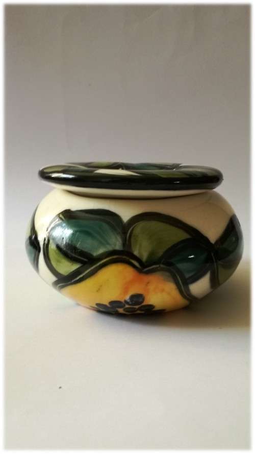 Green/Beige Yellow/ Orange 2 piece vase