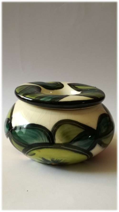 Green/Beige Yellow/ Orange 2 piece vase