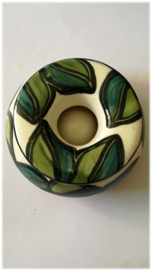 Green/Beige Yellow/ Orange 2 piece vase