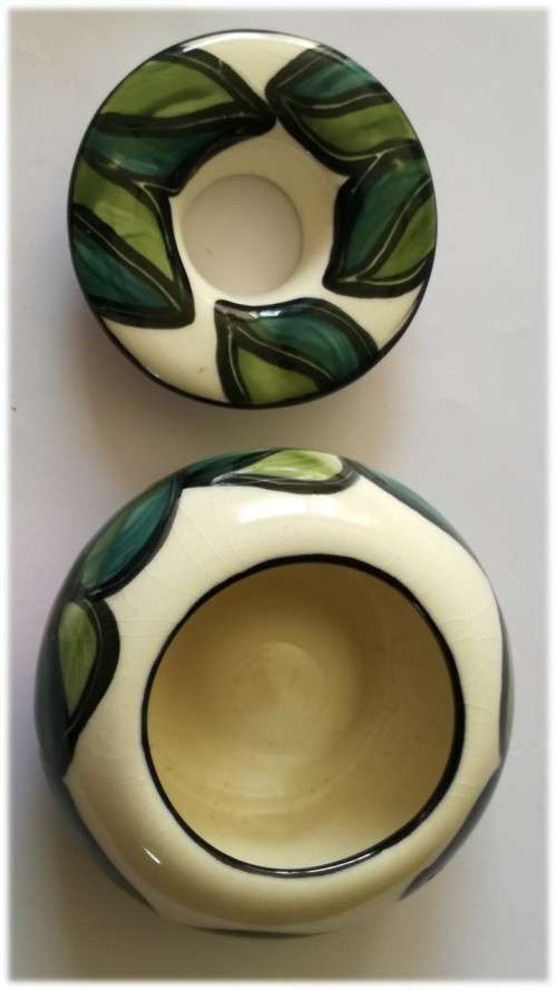 Green/Beige Yellow/ Orange 2 piece vase