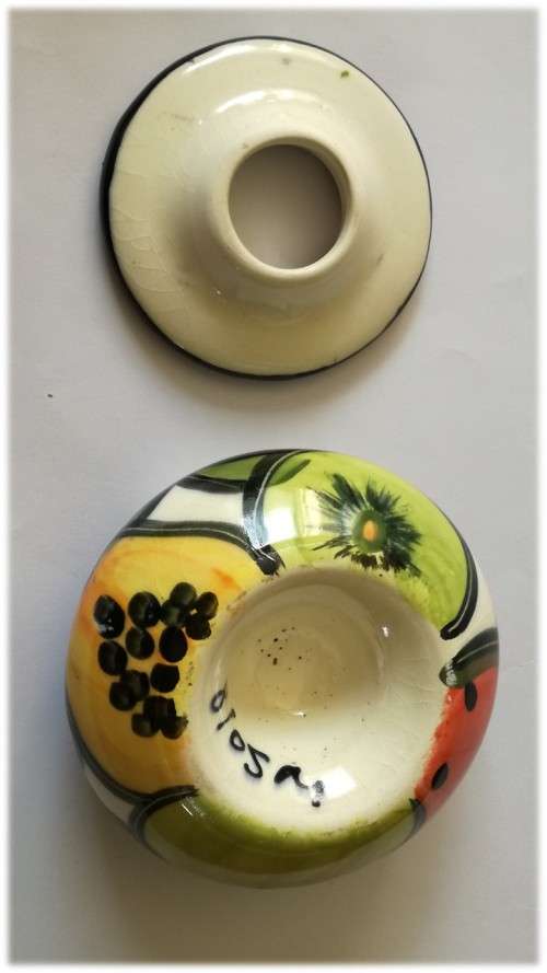 Green/Beige Yellow/ Orange 2 piece vase