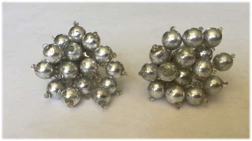 Clip On Silver Plastic Balls