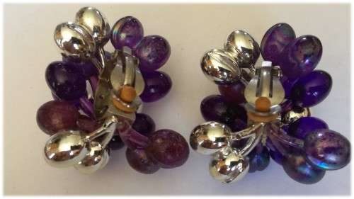 Clip On Purple & Silver Plastic Balls