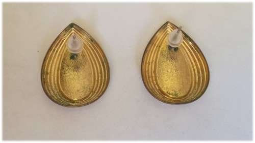 Beige and Gold Tone Teardrops