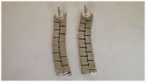 Long silver tone squares