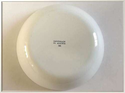 Austrian Enamelware Blue Decorated Bowl - Blue