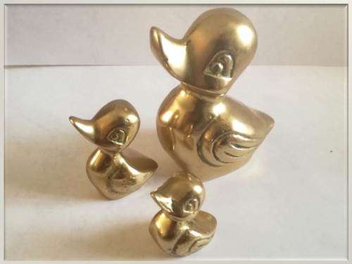 3 Small Brass Ducks