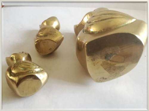 3 Small Brass Ducks