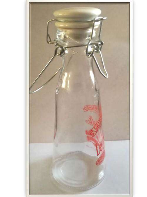 `Clearance Sale` - 1940 - 1960`s Tall Glass Milk Jug `Lait pur de Normandie`