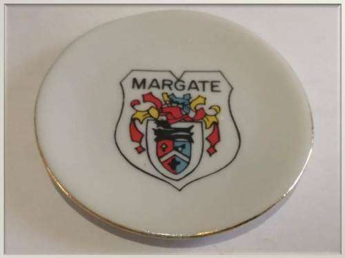 Miniature Porcelain Gilt Rim `Margate` Plate