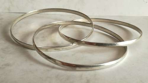 S925  - 3 Interlocked Sterling Silver Bangles