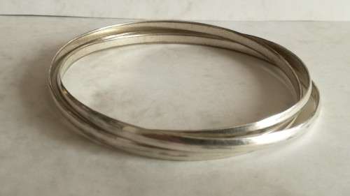 S925  - 3 Interlocked Sterling Silver Bangles
