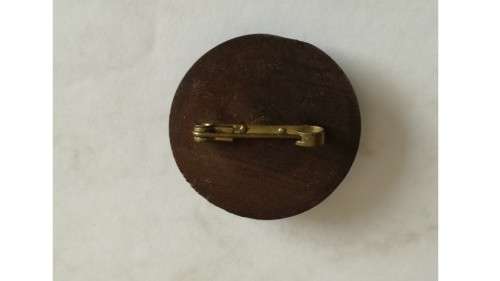 Dark Brown Wood Brooch