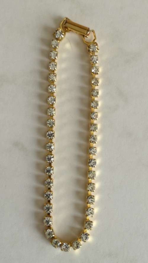 38 Stone Diamantè Gold Tone Bracelet