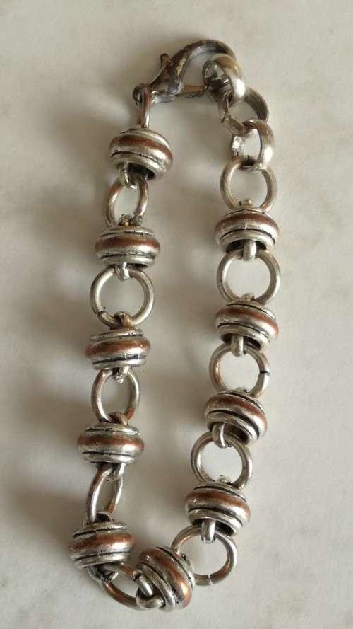 Silver Peach Tone Bracelet