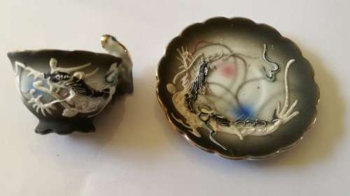 1900 - 1925`s Small Chinese dragon cup and saucer