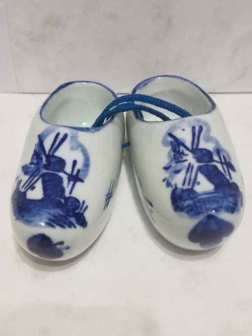 `Clearance Sale` - Porcelain Dutch Clogs - Hand Painted (a)