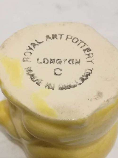 Vintage Royal Art Potteries Longton `C`  -   Yellow Rabbit Egg  Holder