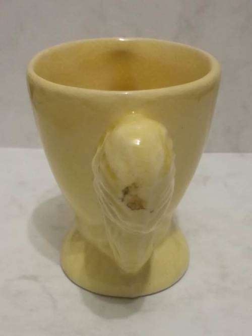 Vintage Royal Art Potteries Longton `C`  -   Light Yellow Rabbit Egg  Holder