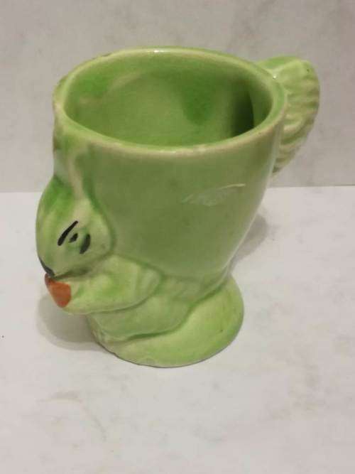 Vintage Royal Art Potteries Longton `C`  -   Green Rabbit Egg  Holder
