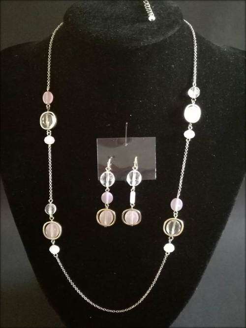 2 Piece -  Translucent White and Pink