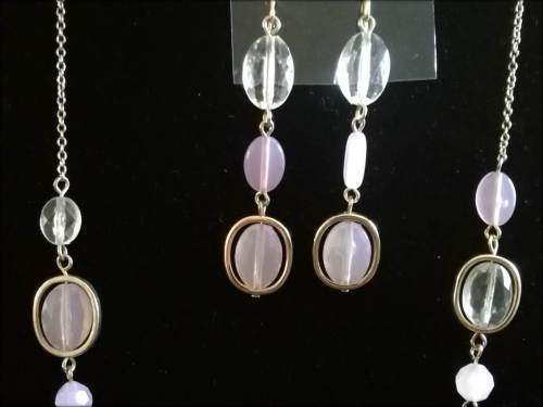 2 Piece -  Translucent White and Pink