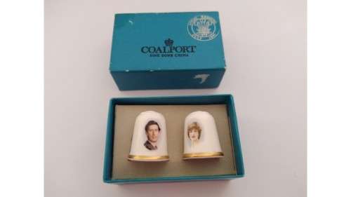 1981 Royal Wedding Prince Charles and Princess Diana Thimble Set