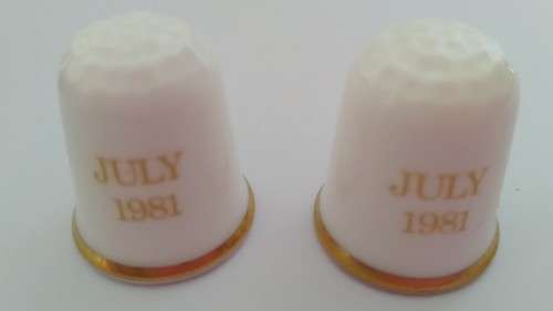 1981 Royal Wedding Prince Charles and Princess Diana Thimble Set