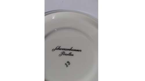 Schwarzenhammer Porzellan -  Red Demitasse Cup and Saucer #13 -  Tall