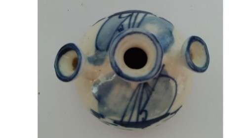 `Clearance Sale` - 3 Spout Delft Style Small Vase