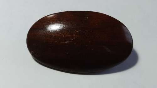Dark Brown Oval Wood Brooch