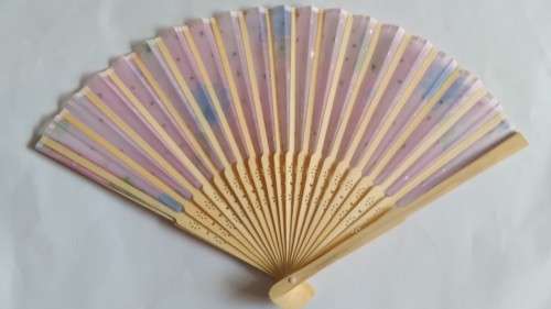 Light bamboo folding hand /decorative fan -  pink