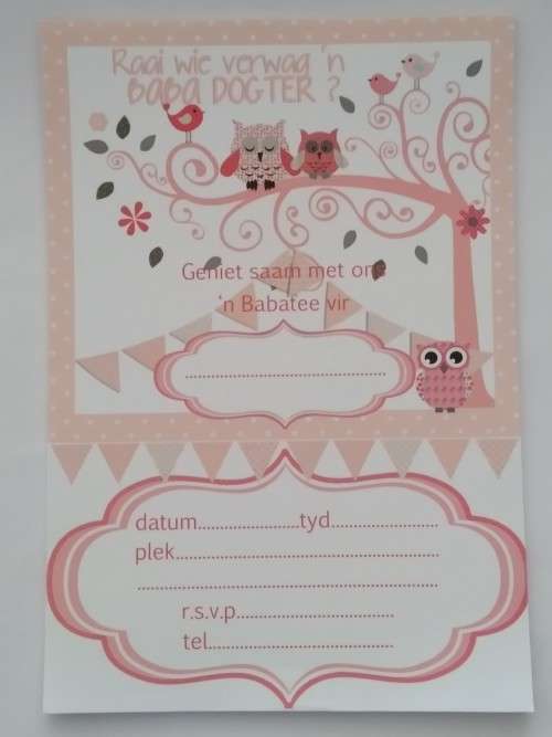 Babatee uitnodiging -  dogter