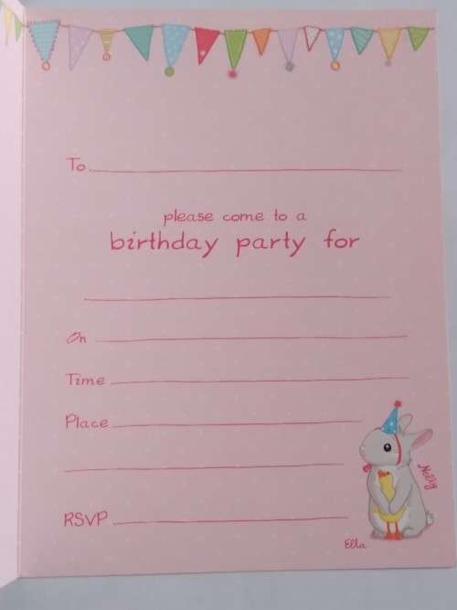 Clearance Sale - Party invitation Card + Envelope : 15cm x 11cm