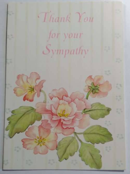 Clearance Sale - Thank You Sympathy Card +  Envelope  13.5cm x 8cm