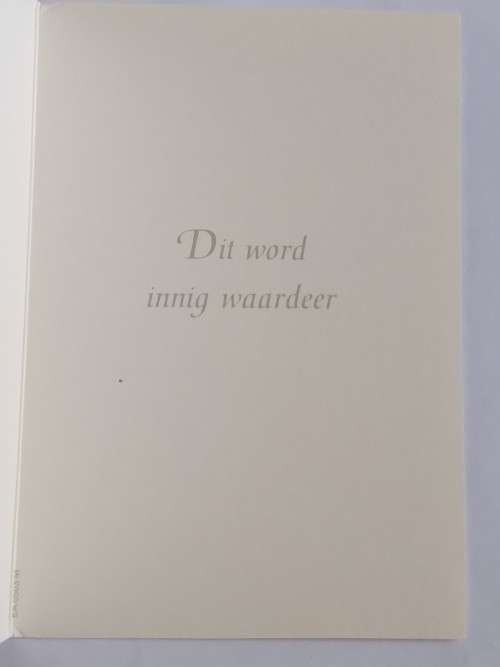 Clearance Sale - Dankie Simpatie Kaart +  Koevert   13.5cm x 8cm