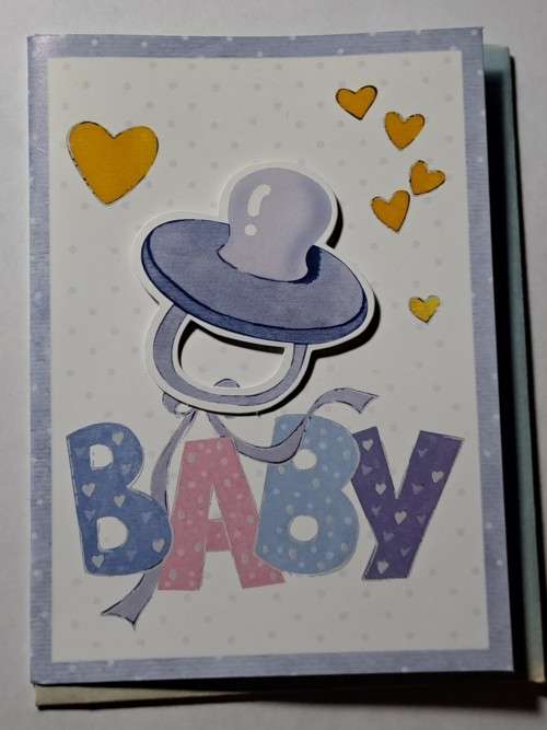 Mini embossed card +  envelope  - 10cm x 7.5cm