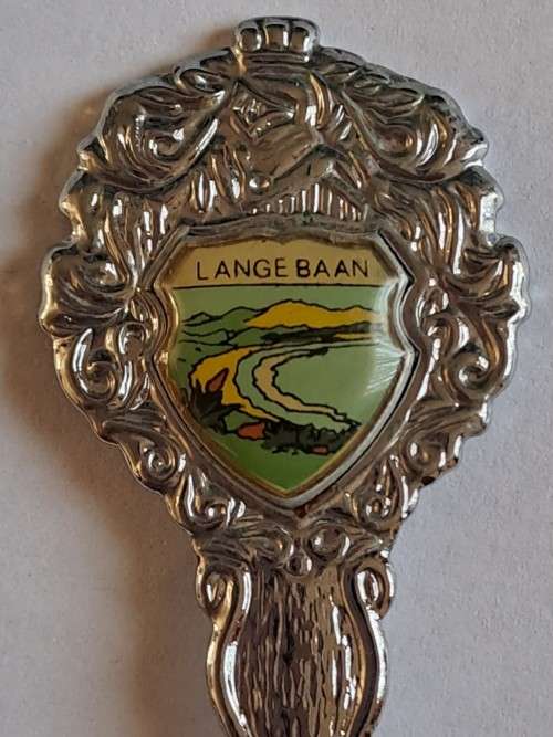 Vintage souvenir spoon -Lange Baan  -  Blue fish