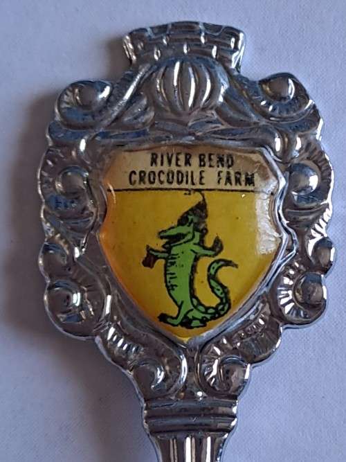 Vintage souvenir spoon -River bend crocodile farm -  KZN