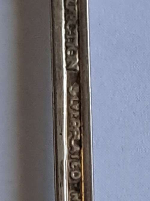 Vintage souvenir spoon -Blank plaque -  Flower indent -  Perfection silver plated - New Zealand