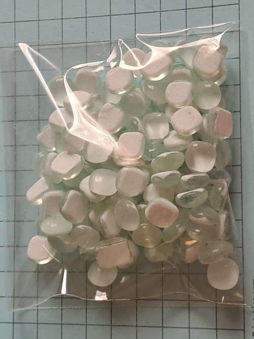 Powder Blue Mosaic Stones/Glass/Beads -  Mixed   133g -  Unused