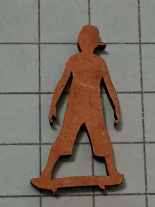 Wooden embellishments - skateboarder